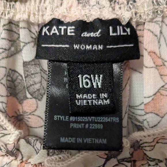 Kate And Lily Floral Long Sleeve Midi  Dress Sheer Lined Tiered Sz 16W - Picture 10 of 12